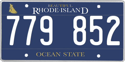 RI license plate 779852