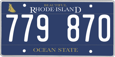RI license plate 779870