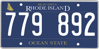 RI license plate 779892