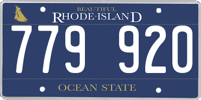 RI license plate 779920