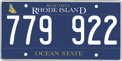 RI license plate 779922