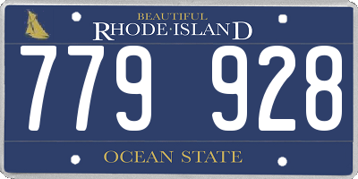 RI license plate 779928
