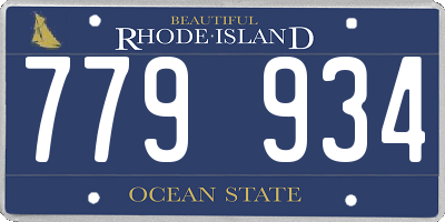 RI license plate 779934