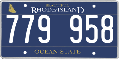 RI license plate 779958