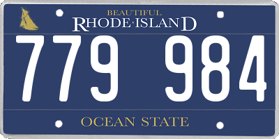 RI license plate 779984