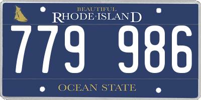 RI license plate 779986