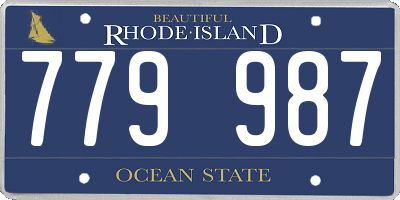 RI license plate 779987