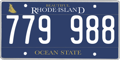 RI license plate 779988