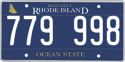 RI license plate 779998
