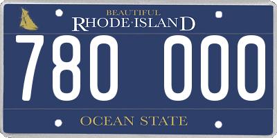 RI license plate 780000