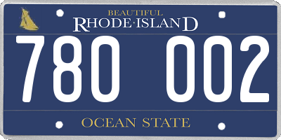 RI license plate 780002