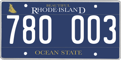RI license plate 780003