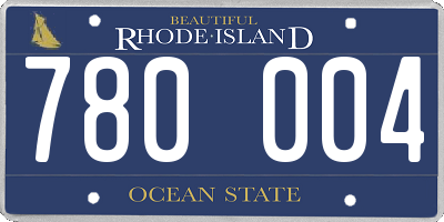 RI license plate 780004