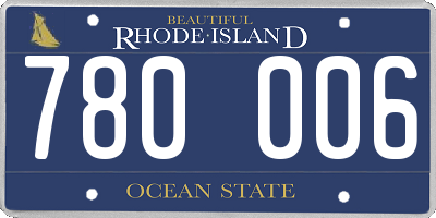 RI license plate 780006