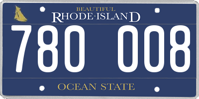 RI license plate 780008