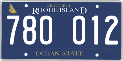 RI license plate 780012