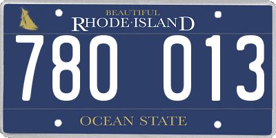RI license plate 780013