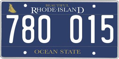 RI license plate 780015