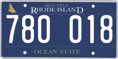 RI license plate 780018