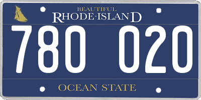 RI license plate 780020