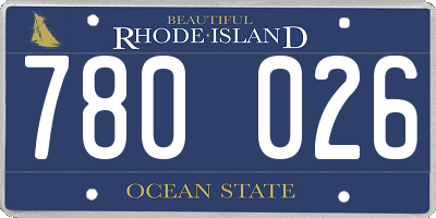 RI license plate 780026