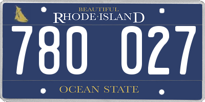 RI license plate 780027