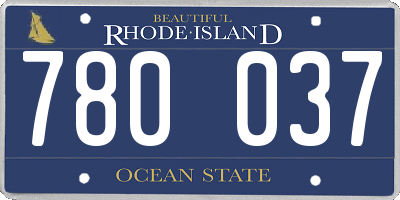 RI license plate 780037