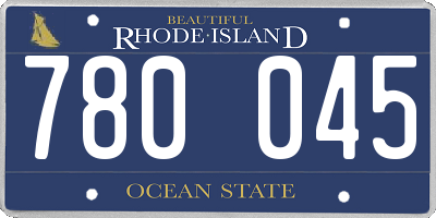 RI license plate 780045