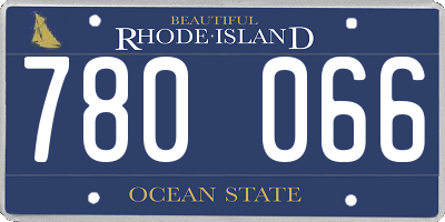 RI license plate 780066