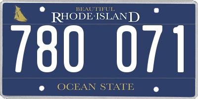RI license plate 780071