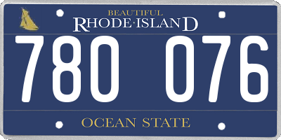 RI license plate 780076