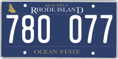 RI license plate 780077