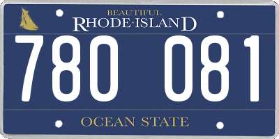RI license plate 780081
