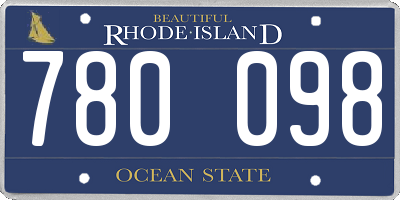 RI license plate 780098