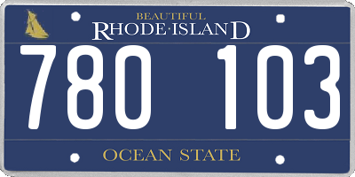 RI license plate 780103