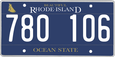 RI license plate 780106