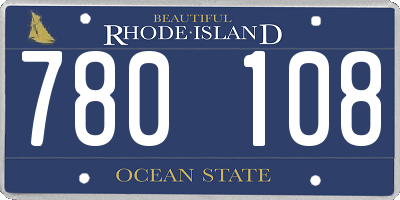 RI license plate 780108