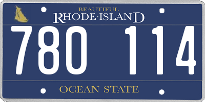 RI license plate 780114