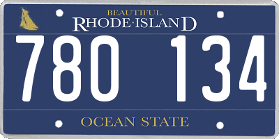 RI license plate 780134