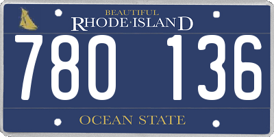 RI license plate 780136