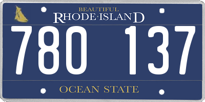 RI license plate 780137