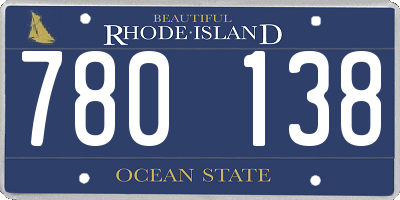 RI license plate 780138