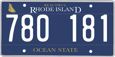 RI license plate 780181