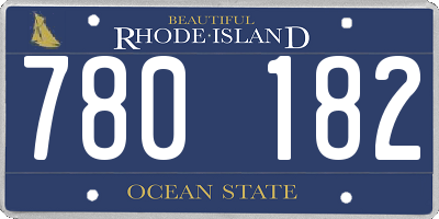 RI license plate 780182