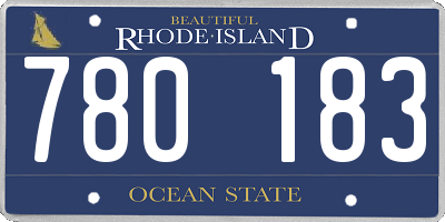 RI license plate 780183