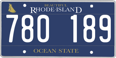 RI license plate 780189