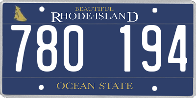 RI license plate 780194