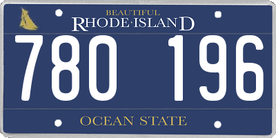 RI license plate 780196