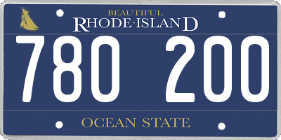 RI license plate 780200