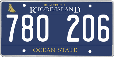 RI license plate 780206